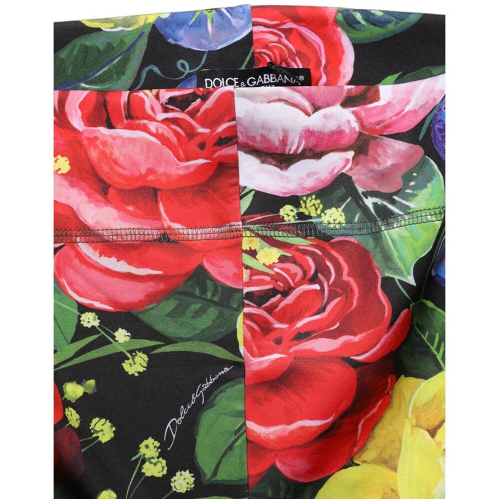 Dolce & Gabbana Multicolor Floral Stretch Jersey Leggings Women's Pants - Picture 4 of 5